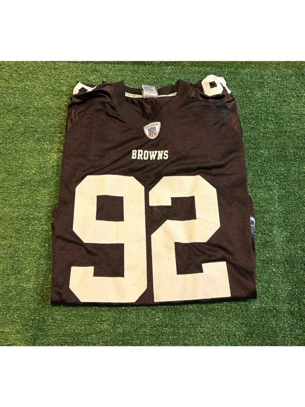Vintage Cleveland Browns jersey mens XL brown white reebok shaun rogers Y2K NFL